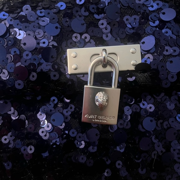 NWT Kurt Geiger Midnight Blue Sequin Shoulder Bag - Picture 3 of 6